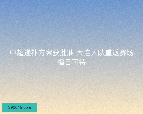 中超递补方案获批准 大连人队重返赛场指日可待